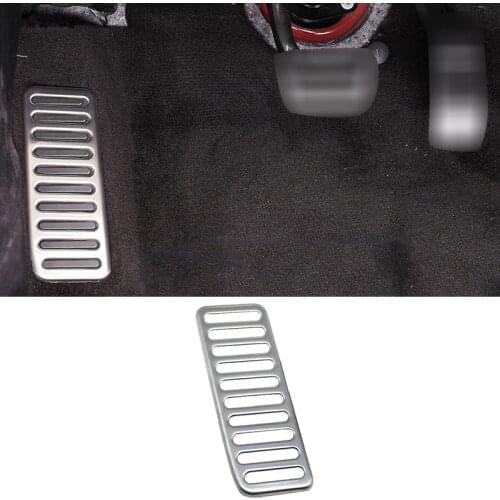 QHCP Car Footrest Pedal Accelerator Foot Pedals Gas Fuel Brake Plate Stainless Steel For Ford Mustang 2015-2020 Auto Accessories