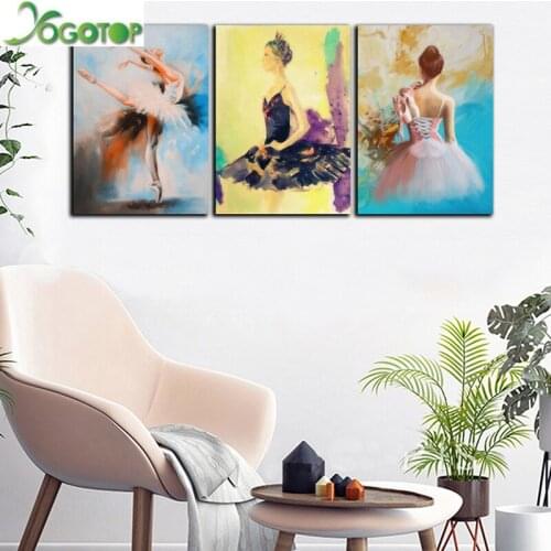 Sale Square diamond embroidery Ballet Dancers girl Diy diamond Painting full 5d diamond cross stitch wall arts 3pcs/set ML819
