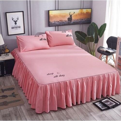 Sell like hot Three-piece Suit Bed Skirt Autumn Winter Simmons Big Bed Bedding 1 Bed Sheet +2 Pillowcase Bedspread Home Princess