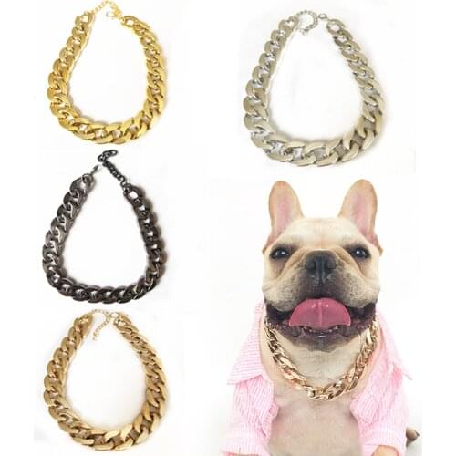 Adjustable Pet Necklace Plated Plastic Durable Dog Collar For Medium Large Dogs Bulldog Training Pets Collars Accessories
