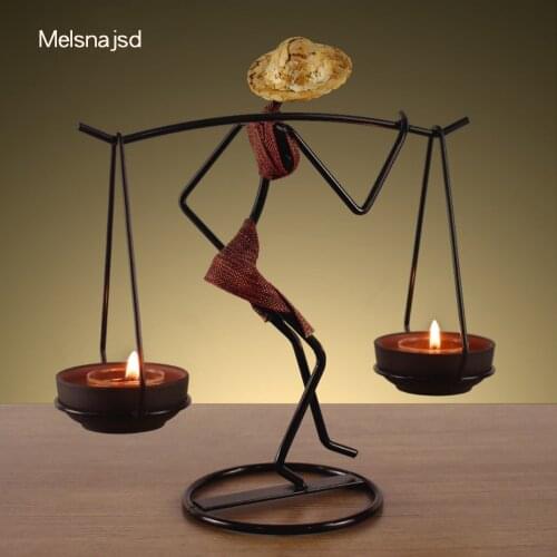 Pastoral Character Candle Holder Romantic Candle Holder Dai People Carrying Girl Dining Table Decoration Home Decoration