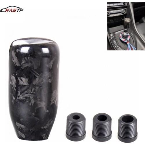 RASTP-New Arrived Shift knob For Car Modification Irregular Forged Pattern Carbon Fiber Manual Transmission Shift Head RS-SFN091