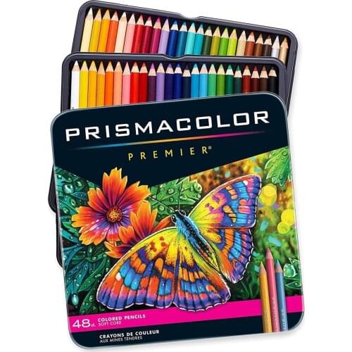 Sanford PRISMACOLOR US imported crude core silty soft iron core color of lead 48 -colors art painting tin box packing