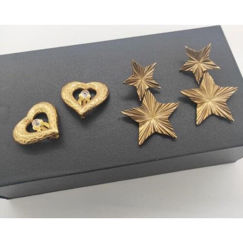 Bohemia Fashion Big Tassel Vintage Heart Star Old Design Clip Earrings Party Hot Brand Luxury Jewelry