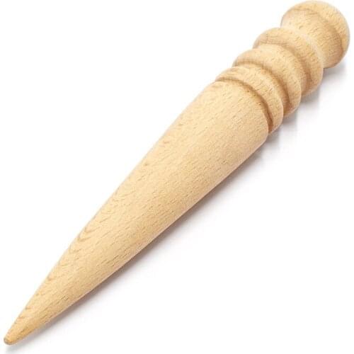 Useful Wooden Leathercraft Round Wood Edge Slicker Craft Leather Edge Slicking Burnishing Supplies Professional Tool