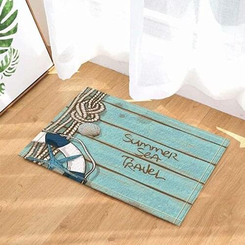 Nautical decoration lifebuoy twine starfish, scallop Bathroom carpet anti-slip door mat floor entrance outdoor indoor front door