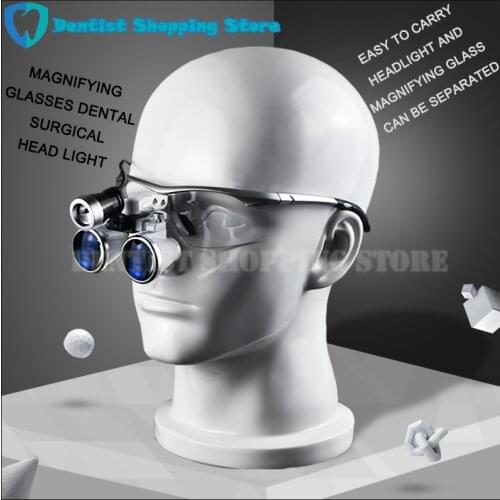 Dental Magnifying Glasses and Surgical Head light Packed Aluminium Box Set Medical Tools Loupes Dentist Lightings Dentistry