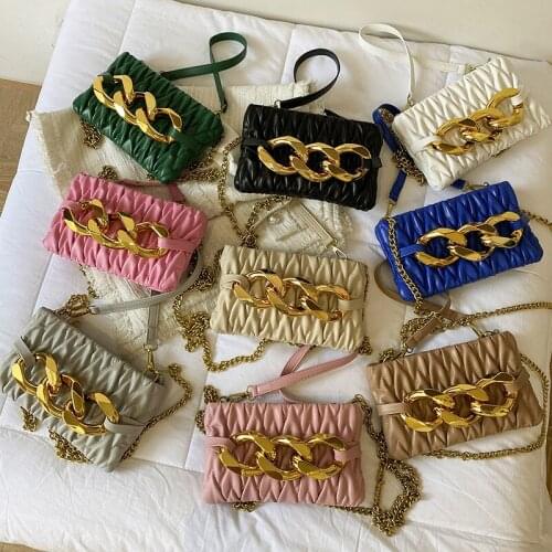 Thick Big Chain Folds Armpit Bags For Women Trendy Luxury Design Messenger Shoulder Bag Lady 2021 Autumn New Handbag Hot Sale