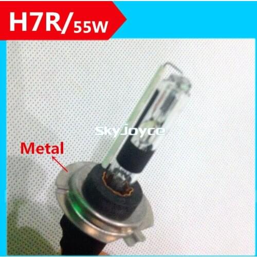 1 pair metal holder base 12V 55W hid H7R hid lamp bulb 3000K 4300K 5000K 6000K 8000K Super bright 55W coating H7R hid light bulb