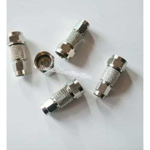 1Pcs F Male Plug To SMA Connector Male Plug Straight Adapter Coaxial RF Connector Converter Nickle Plated