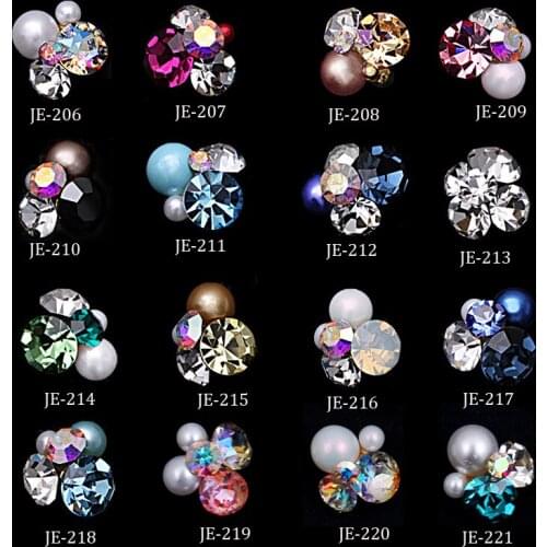 10 pcs Silver / Clear / Pearl Flower Cluster Charm Nail Art or Crafts*Free Shipping* nail jewelry decoration big rhinestone