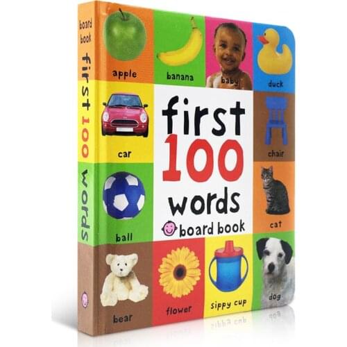 100 Words Dictionary Enlightenment Cardboard Book Cognition Infant Learning Educational Toys for Kids Baby Books 0-3 Years Old