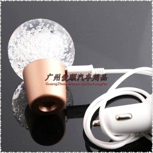 2021 Suitable For Round 60mm Crystal Automobile with Charger Led Manual Head Bubble Ball Gear Lever
