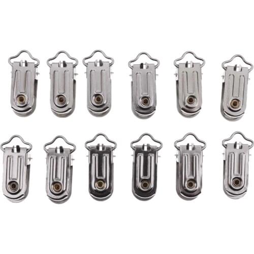 20x Metal Suspender Paci Pacifier Webbing Ribbon Mitten Clips Hook DIY 15mm