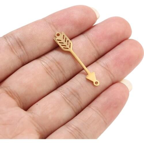 5pcs Stainless Steel Arrow Connectors Gold Jewelry Making Supply Charms Findings for Hand Crafting