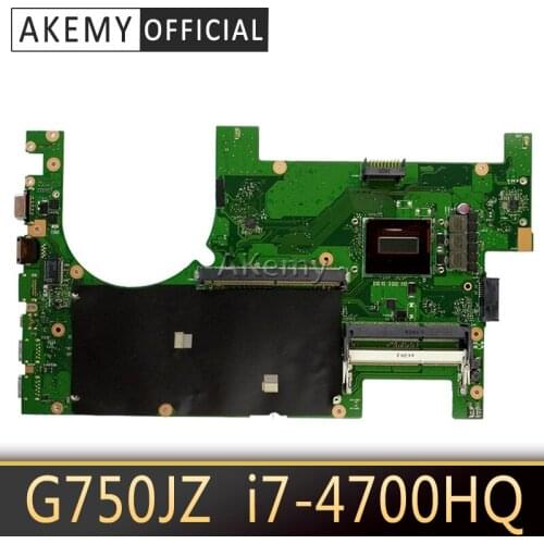 Akemy G750JZ Onboard I7-4700HQ CPU mainboard For ASUS G750JZ G750JS G750J laptop motherboard 60NB04K0 100% Tested free shipping