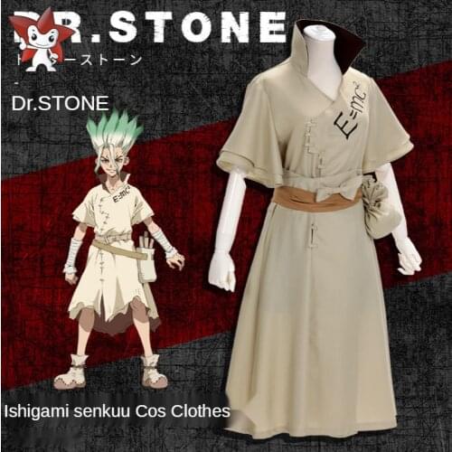 Аниме Anime Ishigami Senkuu Gen Asagiri Dr.Stone Stone Wars Cosplay Clothes Set Skirt Band Belt Wig Accessories Men Women Jacket