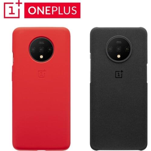 Official Original OnePlus 7T Bumper Case Sandstone Black Silicone Red Shell Housing Cover Box for One Plus OP 1+ 7T