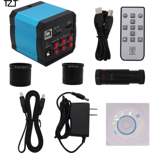 TZT 14MP Industrial Microscope Camera HDMI-Compatible USB Output Digital Eyepiece w/ 0.5X C-mount Lens