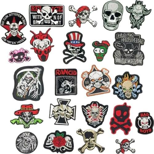 DIY iron-on embroidery flower skull animal cartoon patches for clothing QR-18
