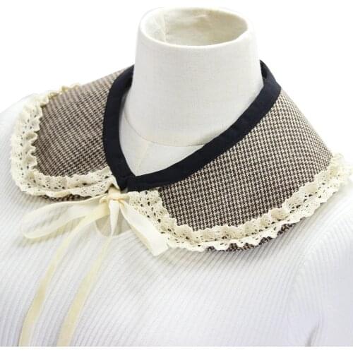 Elegant high fake collar Scottish woolen Crystal Sewing Detachable Lace Peter Pan Detachable False Collar faux collar chemisie