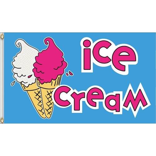 Ice Cream Flag Banner Advertising Flag Store Shop Sign 3x5ft 150x90cm Printed Polyester Custom Flag