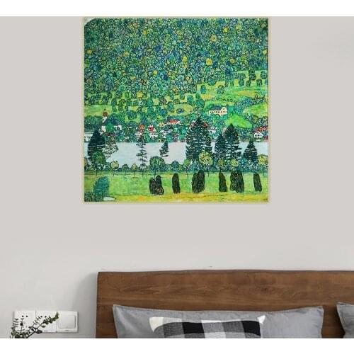Citon Gustav Klimt《Mountain Slope at Unterach 1916》Canvas Art Oil Painting Artwork Picture Wall Decor Home Interior Decoration