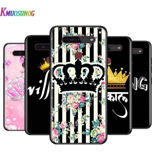 King Queen Crown For LG K22 K71 K61 K51S K41S K30 K20 2019 Q60 V60 V50S V50 V40 V35 V30 G8 G8S G8X ThinQ Phone Case