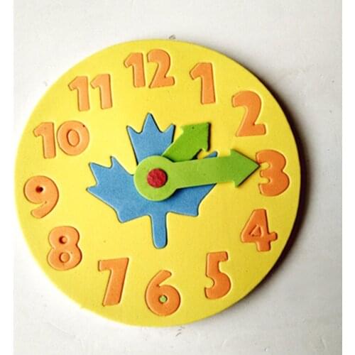 Kawaii Foam Clock Early Education Fun Jigsaw Puzzle Game For Children 3-6 Years oldClock Learning Toys 13*13cm