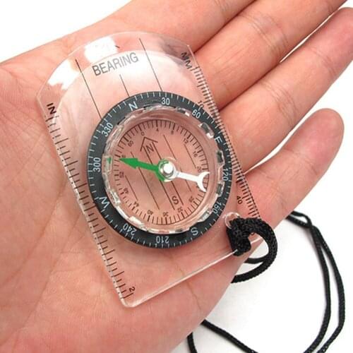 Outdoor Camping Hiking Mini Compasss with Straight Rulers Map Scale Ruler Travel Military Compass Tools