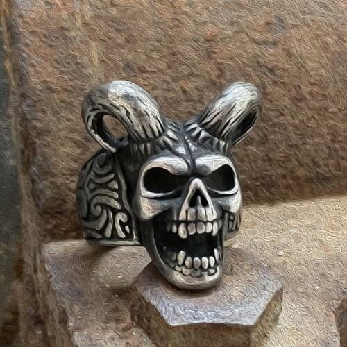 Fashion Men Rings Stainless Steel Skull Punk Rock Rings Demon Biker Vintage Classic Jewelry Party Gift Accessories