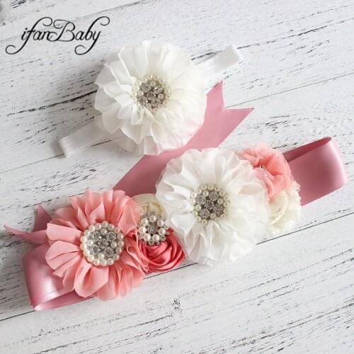 Fashion women belt ,girl flower sash belt,wedding sash ,flower Sash belt matching fabric flower 1 SET