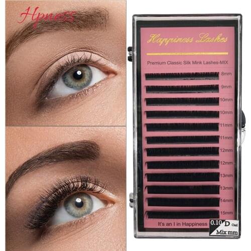 Soft Natural All Size Mink Eyelashes 12 Rows 8-15mm Mix Individual Eyelashes Russian Volume Eyelashes Extension Supplies
