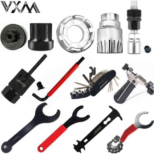 VXM Bicycle repair tool Kits flywheel remover socket bottom bracket removing socket tool chain cutter crank removing tools