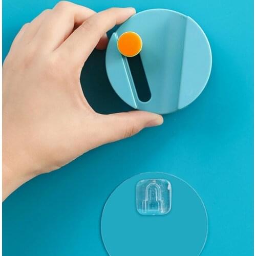 Wall Mounted Mop Holder Adjustable Household Adhesive Storage Broom Hanger Mop Hook Racks For Kitchen Bathroom