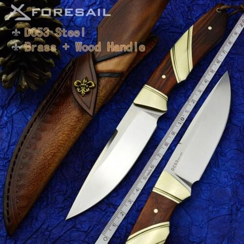 FORESAIL-DC53 steel hunting knife integrated steel straight knife fish knife outdoor survival wild fishing sharp EDC tool knife