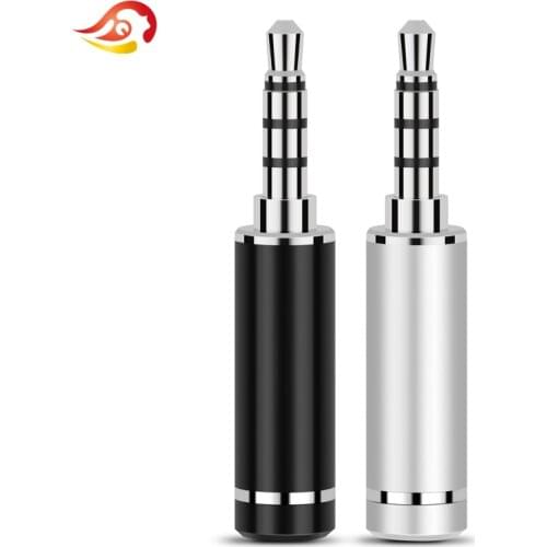 QYFANG 3.5mm 4 Pole Earphone Plug 4-Layer Rhodium Plated Balanced Audio Jack Headphone Wire Connector With Step Metal Adapter