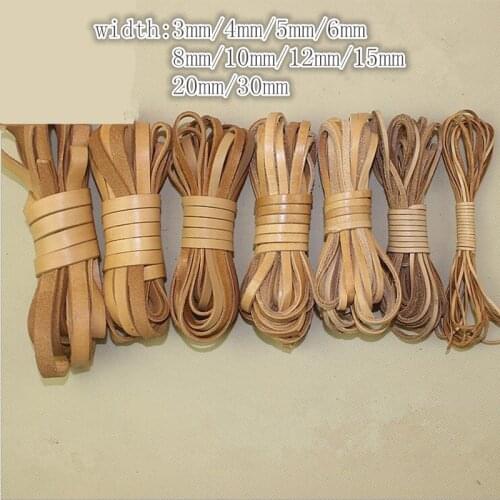 2m Flat Genuine Leather Cord 2 3 4 5 6 8 10 12 20 mm Black Brown Leather Rope Thread For Diy Bracelet Necklace Jewelry Making