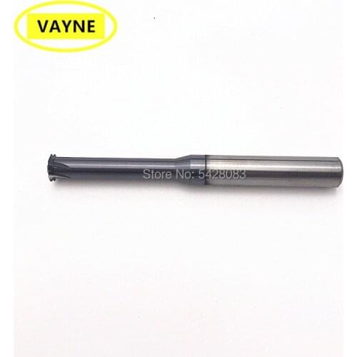 VAYNE HRC60 TiCN Coated CNC machine Solid Carbide Single 1 Tooth Thread Mill Spiral Helical Milling cutter P0.35/0.4/0.8/1.75/2