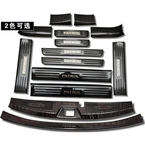 Car Styling For 2012-2019 Nissan Patrol y62 stainless Steel Rear guard bar threshold bar welcome pedal bumper Auto parts