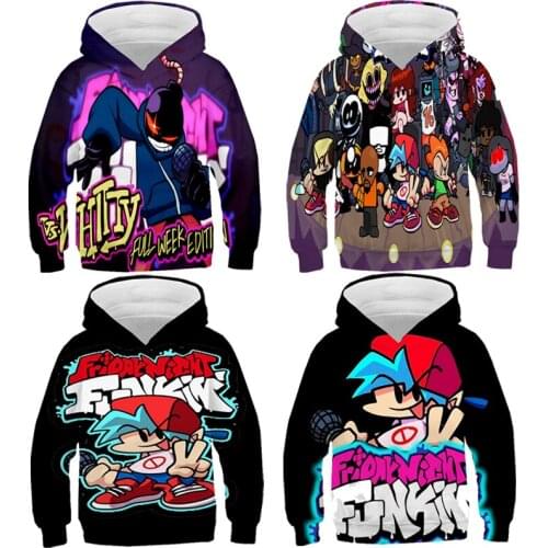 Friday Night Funkin Hoodies For Teens Tops 3D Print Sweatshirt Boy Girl Long Sleeve Harajuku Streetwear Video Game Pullover Gift