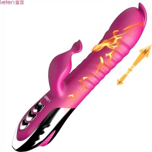 Smart Heating Automatic Thrusting Pulsator G Spot Dildo Rabbit Vibrator Women Licking Clitoris Stimulator Vagina Massager Sex