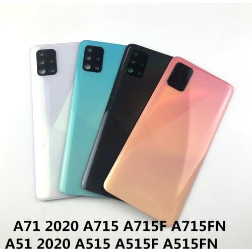 For SAMSUNG Galaxy A71 2020 A715 A715F/A51 2020 A515 A515F A515FN Housing Battery Back Cover Rear Cover+Camera Lens Cover+Logo