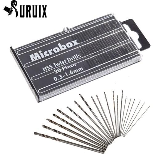 0.3-1.6mm 20 Pcs Mini Clamp Table Bench Hand Drill, Micro High Speed Steel Model Precision Drill Woodworking Professional Tools