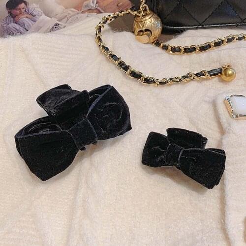 1PC Korean Style Velvet Bow Hair Claw For Girls Simple Hairpin Large Sweet Catch Clip Ponytail Holder Temperament Hair Accessori