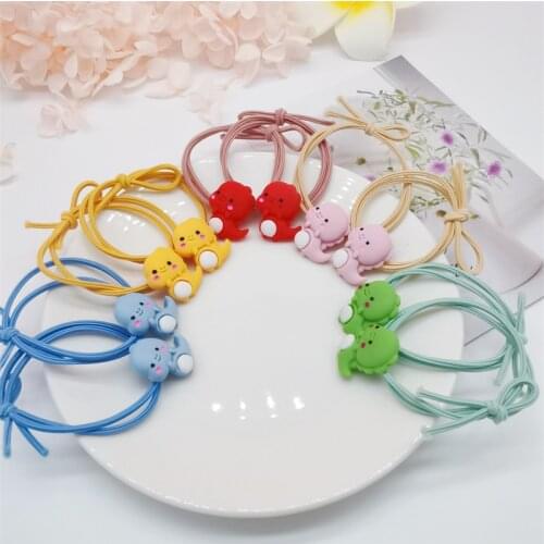 10PCS 2021 Girl Gift Cartoon Summer Korean kids Headwear Scrunchie Elastic Rope Vintage Rubber Bands For Hair Accessories Trabas
