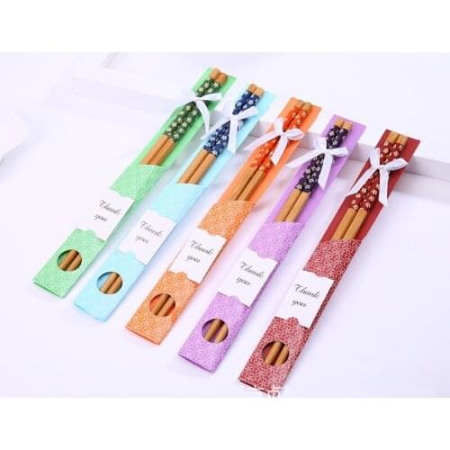 200pairs "East Meet West" Natural Bamboo Chopsticks Tableware Wedding Favor Party Gift Souvenirs Free Shipping wen5491