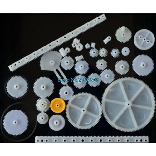 34PCS a lot,Plastic gear,rack, pulley, belt,Worm gear,Single-and double-gear,8-56 teeth