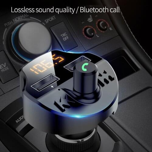 3.1A Dual USB Fast Phone Car Charger Bluetooth V5.0 FM Transmitter Voltage LCD For Mobile Phones Car Kit