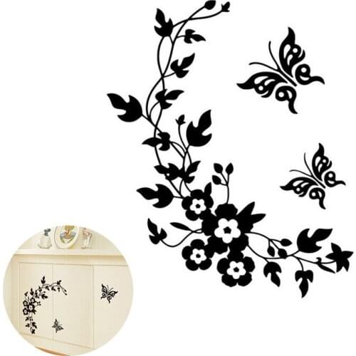 Butterfly Flower Bathroom Toilet Laptop Wall Decals Sticker Home Decoration